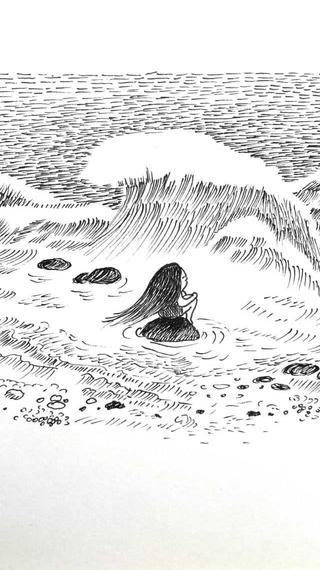 @isobelblank - the Italian multidisciplinary artist - posted this drawing the other day. By chance, it nicely evokes the feeling of “Reverence”, a song from the recently released album: The Mid-Century Molluscs perform Unthunk’s “Return to the sea”. Follow the bio links for album details, and check out Isobel Blank’s account to enjoy her enthralling visions.
. 
Stay tuned for a short video from Isobel, animating a section of “Reverence”…. Coming soon#avantpop #postrock #chamberpop #modernclassical #indiemusic #modalcounterpoint #modularsynth #eurorack #rachelcarson #ocean #animation
